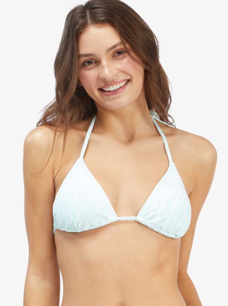 Roxy Palm Tree Dreams Triangle Bikini Top Brook Green Palm Tree Dreams | FMQXP-9403