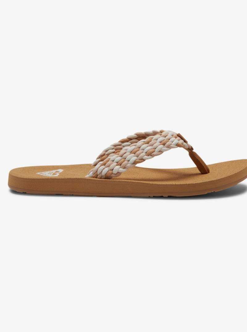 Roxy Porto Flip-Flops White/Multi | KTVQC-8490