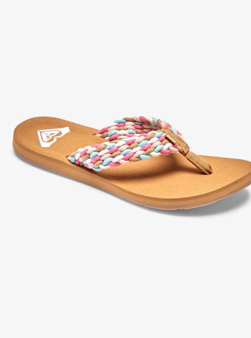 Roxy Porto Flip-Flops White/Pink/Multi | QXKSP-8165