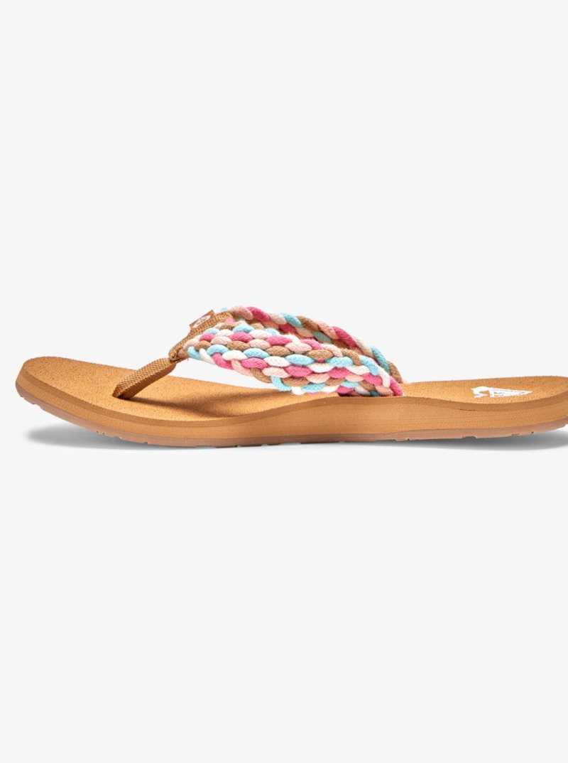 Roxy Porto Flip-Flops White/Pink/Multi | QXKSP-8165