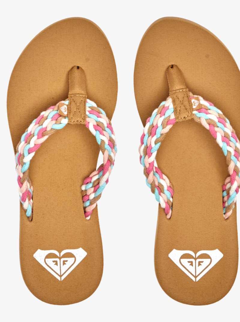 Roxy Porto Flip-Flops White/Pink/Multi | QXKSP-8165