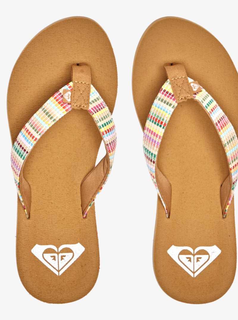 Roxy Porto Raffia Flip-Flops Multi | NFRDE-6897