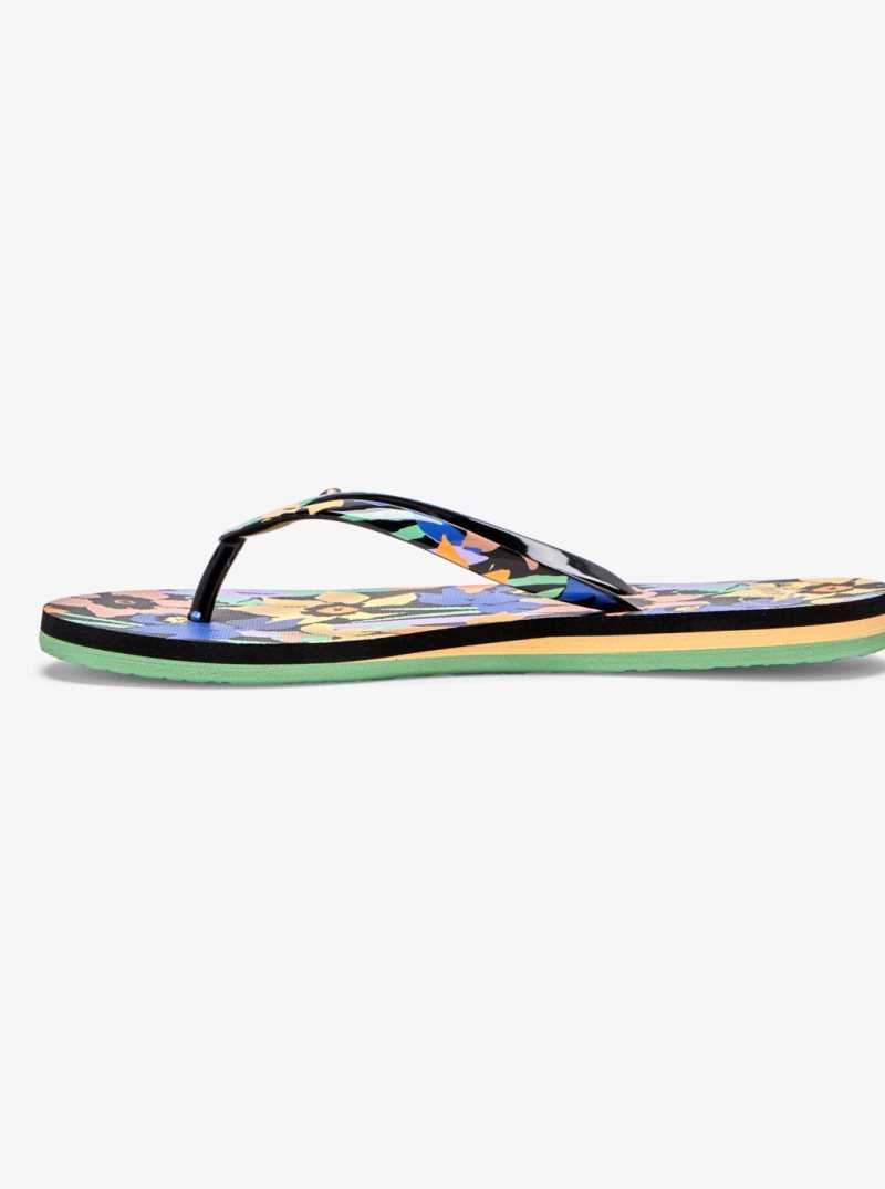 Roxy Portofino Flip-Flops Black Multi | RQLYO-1502