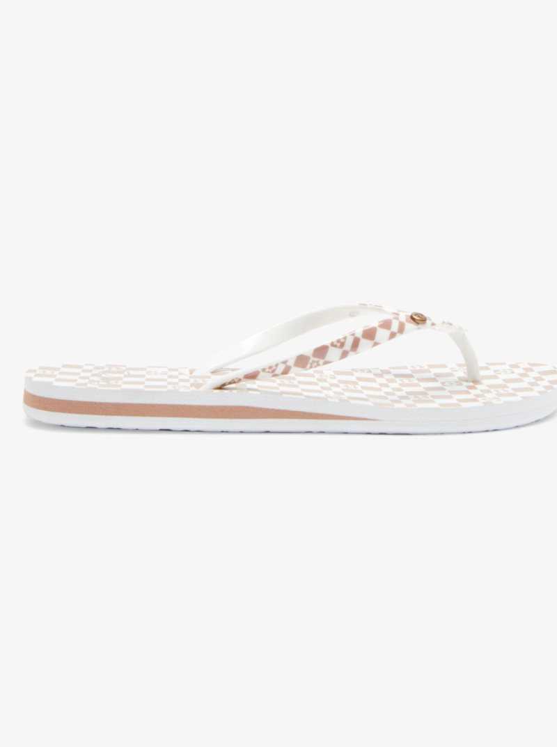 Roxy Portofino Flip-Flops Brown/White | RQZLF-1723