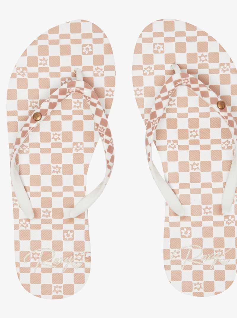 Roxy Portofino Flip-Flops Brown/White | RQZLF-1723