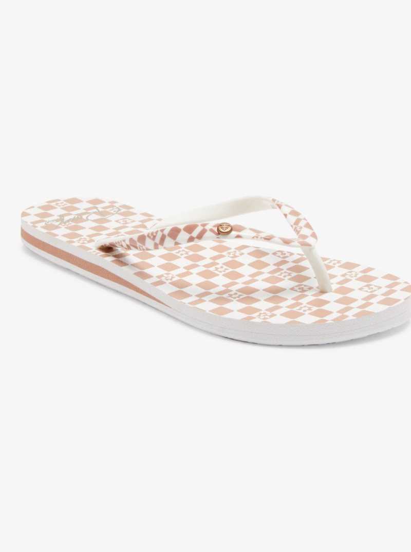 Roxy Portofino Flip-Flops Brown/White | RQZLF-1723