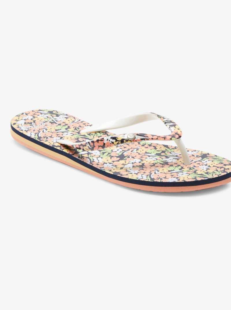 Roxy Portofino Flip-Flops Dc Navy/Green | IQLFV-1523