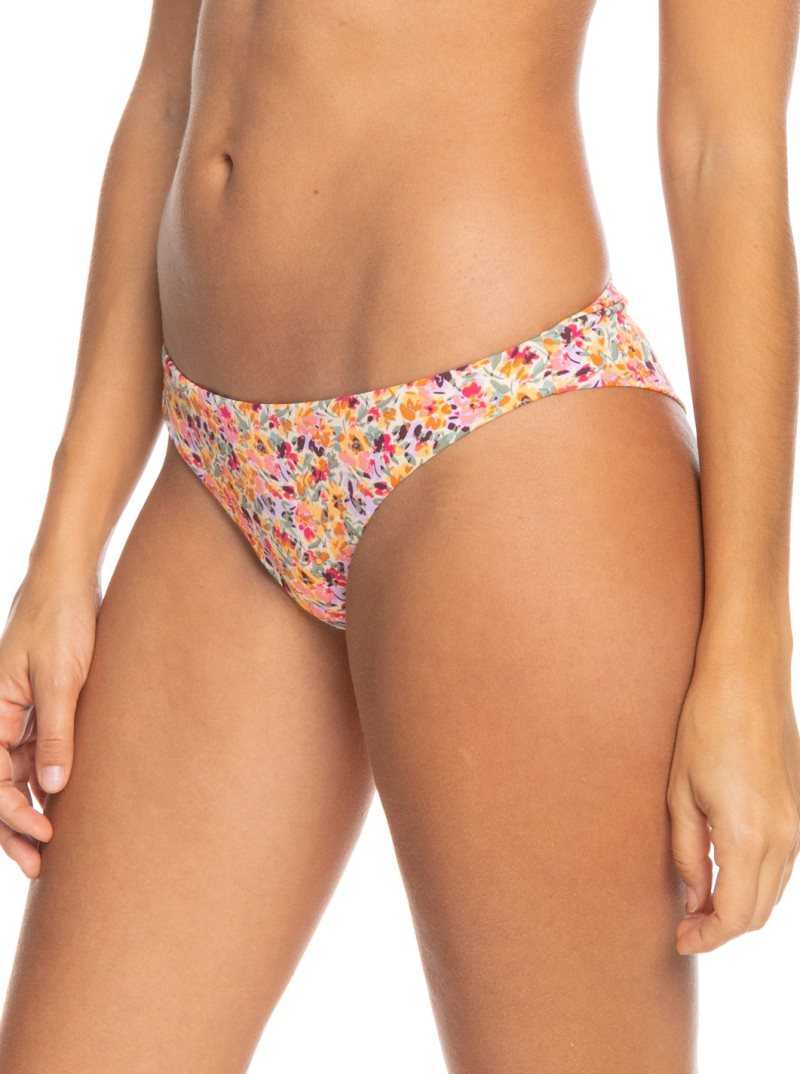 Roxy Printed Beach Classics Cheeky Bikini Bottoms Pastel Rose Swept Up Floral | CJXVO-2184