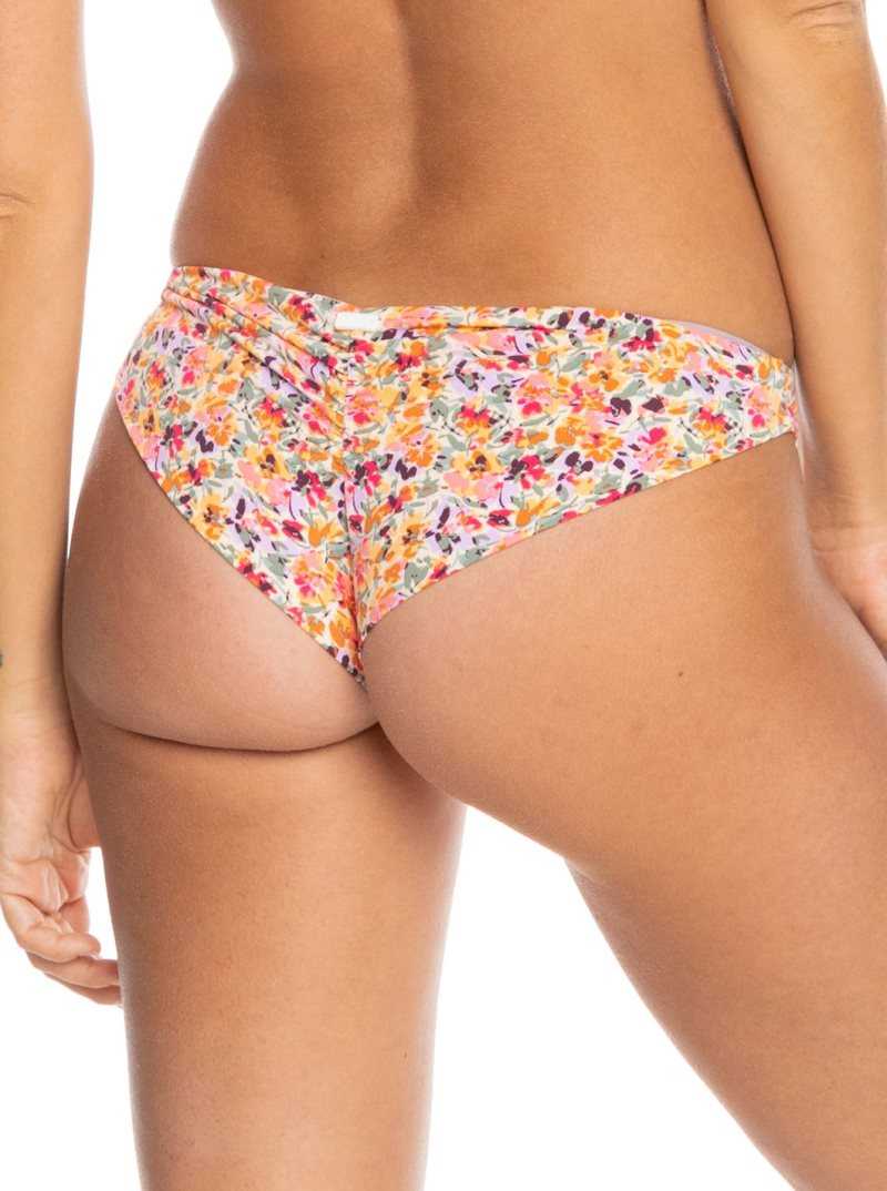 Roxy Printed Beach Classics Cheeky Bikini Bottoms Pastel Rose Swept Up Floral | CJXVO-2184