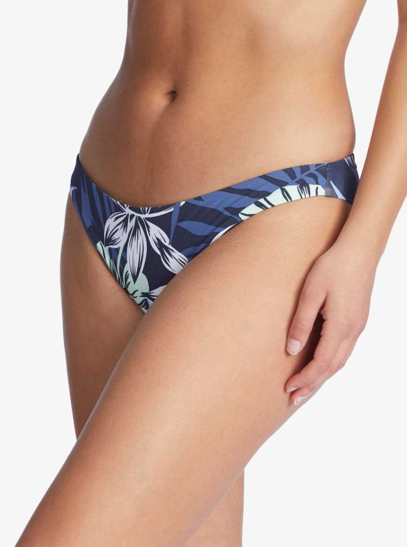 Roxy Printed Beach Classics Cheeky Bikini Bottoms Mood Indigo Seaside Tropics | ZYFLG-4085