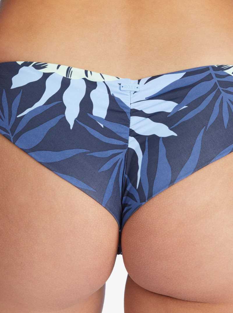 Roxy Printed Beach Classics Cheeky Bikini Bottoms Mood Indigo Seaside Tropics | ZYFLG-4085