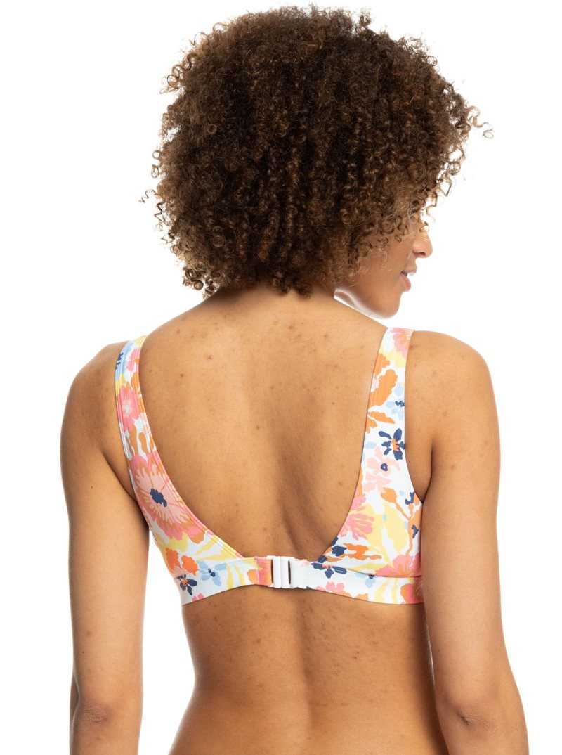 Roxy Printed Beach Classics D-Cup Underwired Bikini Top Bright White Floral Escape S | DTUMB-5470