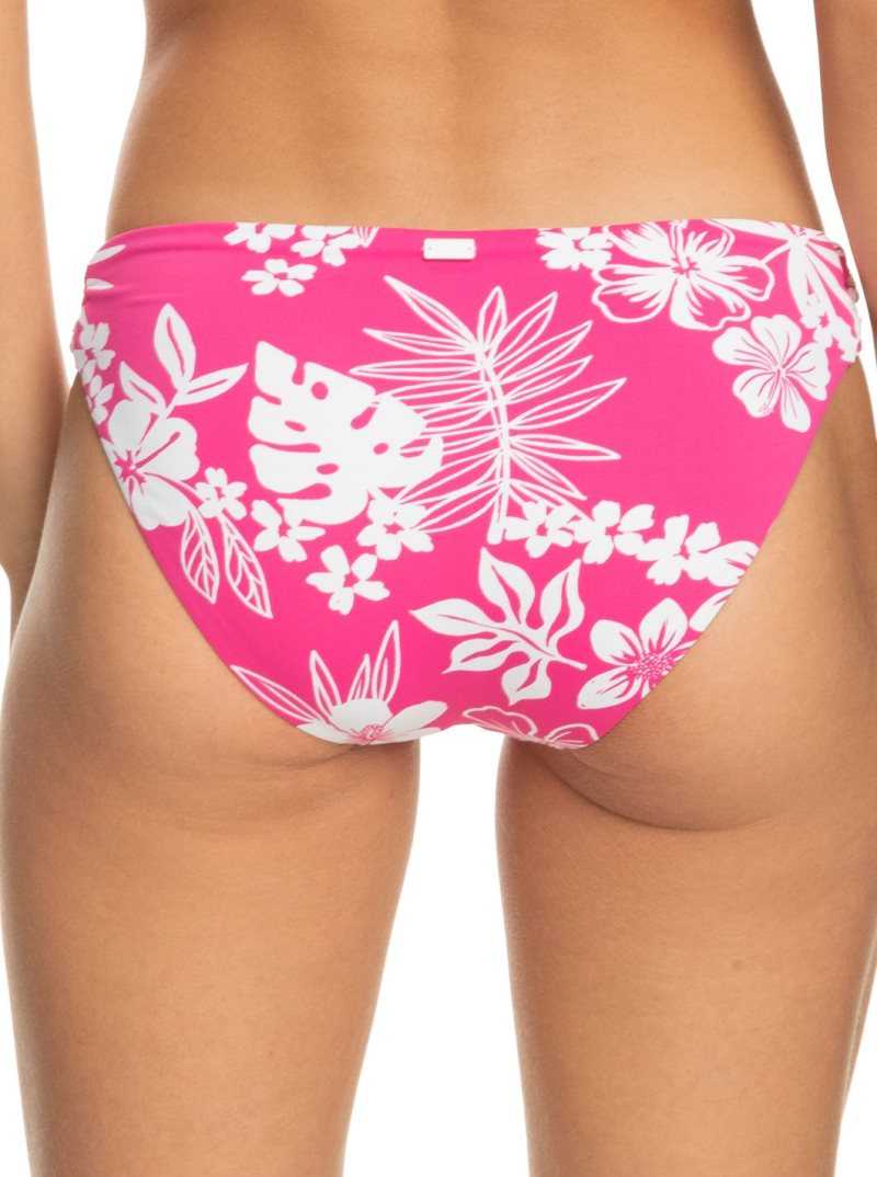 Roxy Printed Beach Classics Hipster Bikini Bottoms Shocking Pink Hello Aloha | ARMDQ-9724