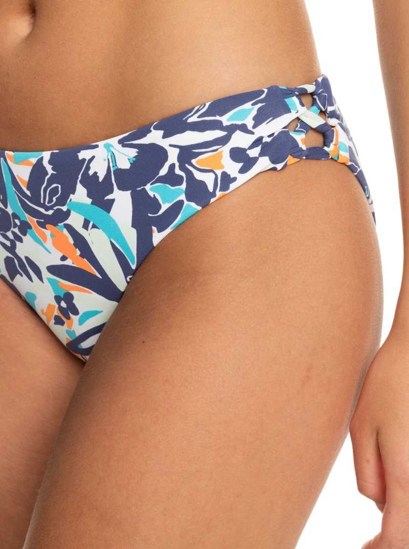 Roxy Printed Beach Classics Hipster Bikini Bottoms Bijou Blue Tropical Daze | VZPDR-7354