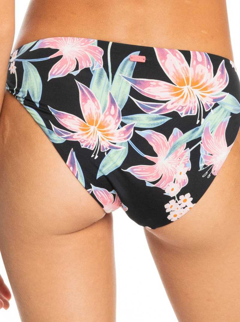 Roxy Printed Beach Classics Hipster Bikini Bottoms Anthracite Paradise Found S | XGPFT-7541