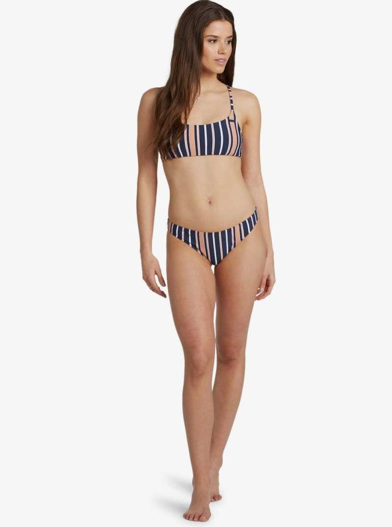 Roxy Printed Beach Classics Moderate Bikini Bottoms Mood Indigo Macy Stripe S | EISQO-1745