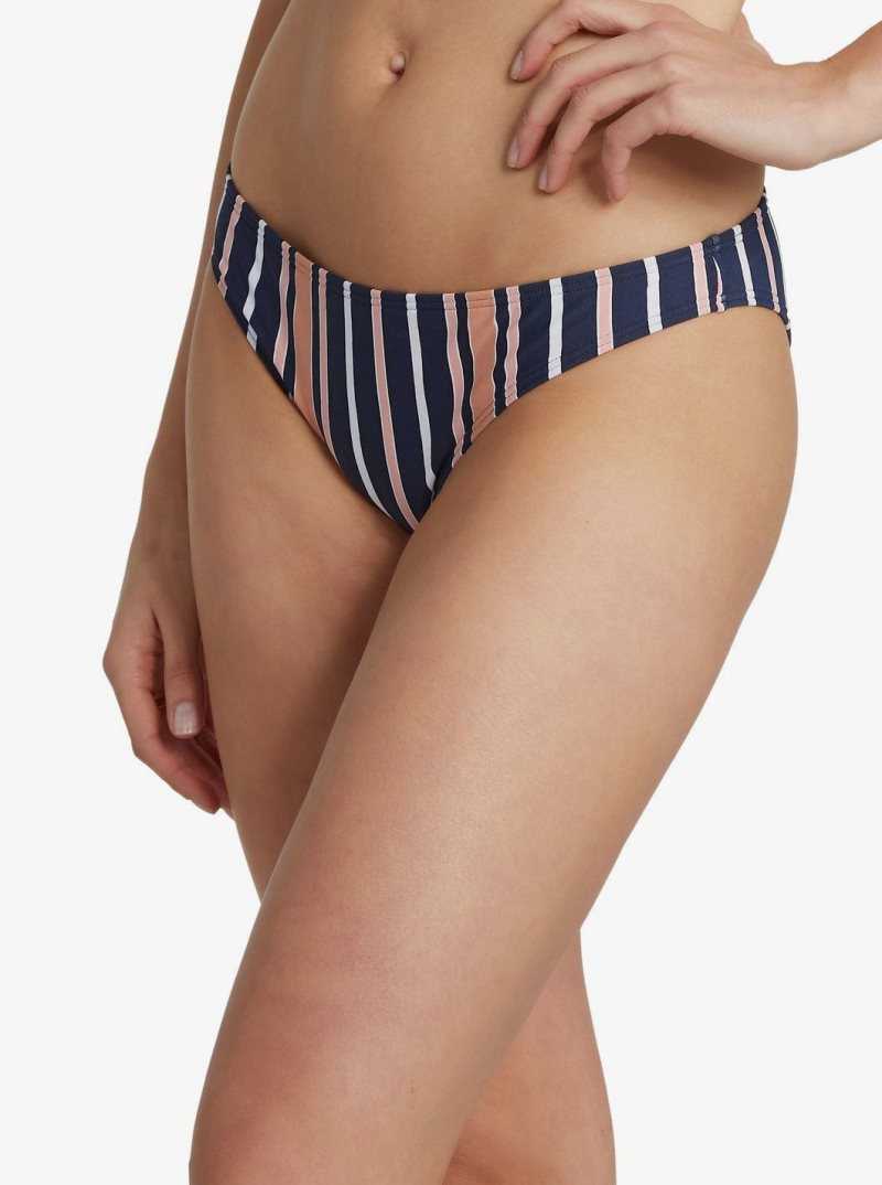 Roxy Printed Beach Classics Moderate Bikini Bottoms Mood Indigo Macy Stripe S | EISQO-1745