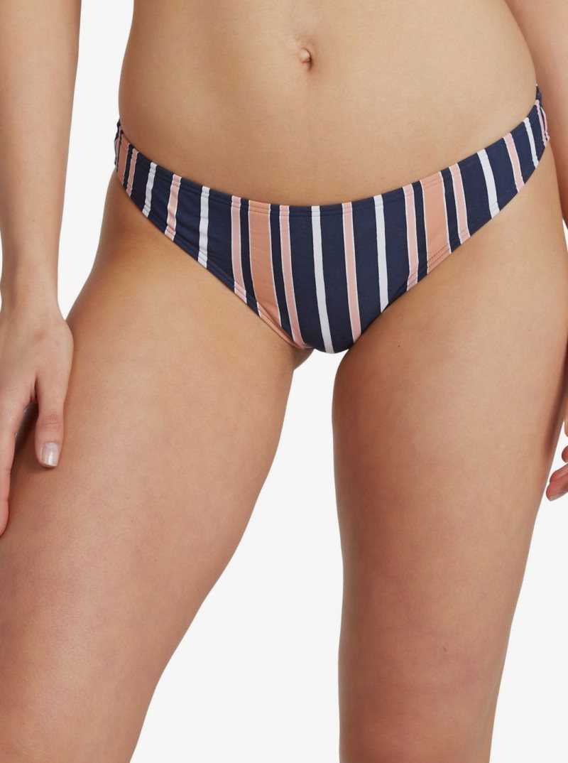 Roxy Printed Beach Classics Moderate Bikini Bottoms Mood Indigo Macy Stripe S | EISQO-1745