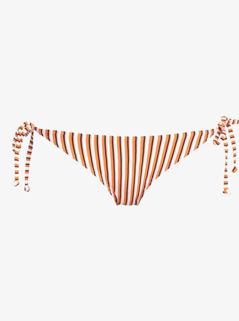 Roxy Printed Beach Classics Moderate Bikini Bottoms Golden Ochre Mony Stripes S | EKBGL-1438