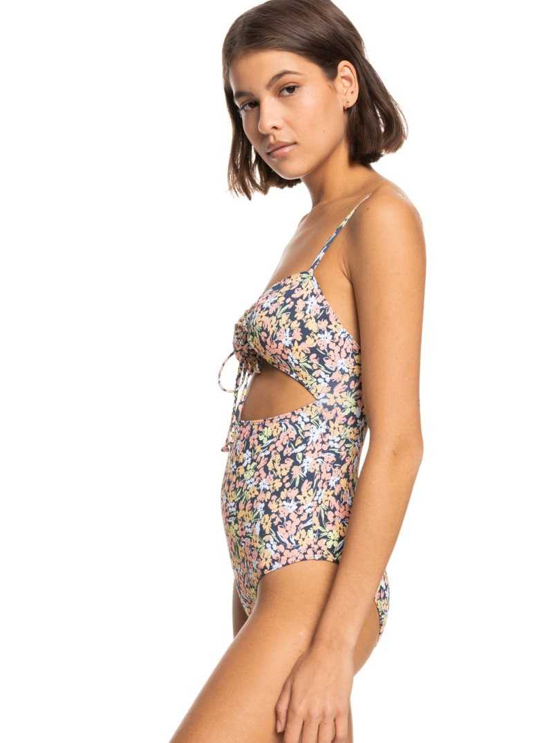 Roxy Printed Beach Classics One-Piece Swimsuit Mood Indigo Ditsy Love | JFXSP-5071