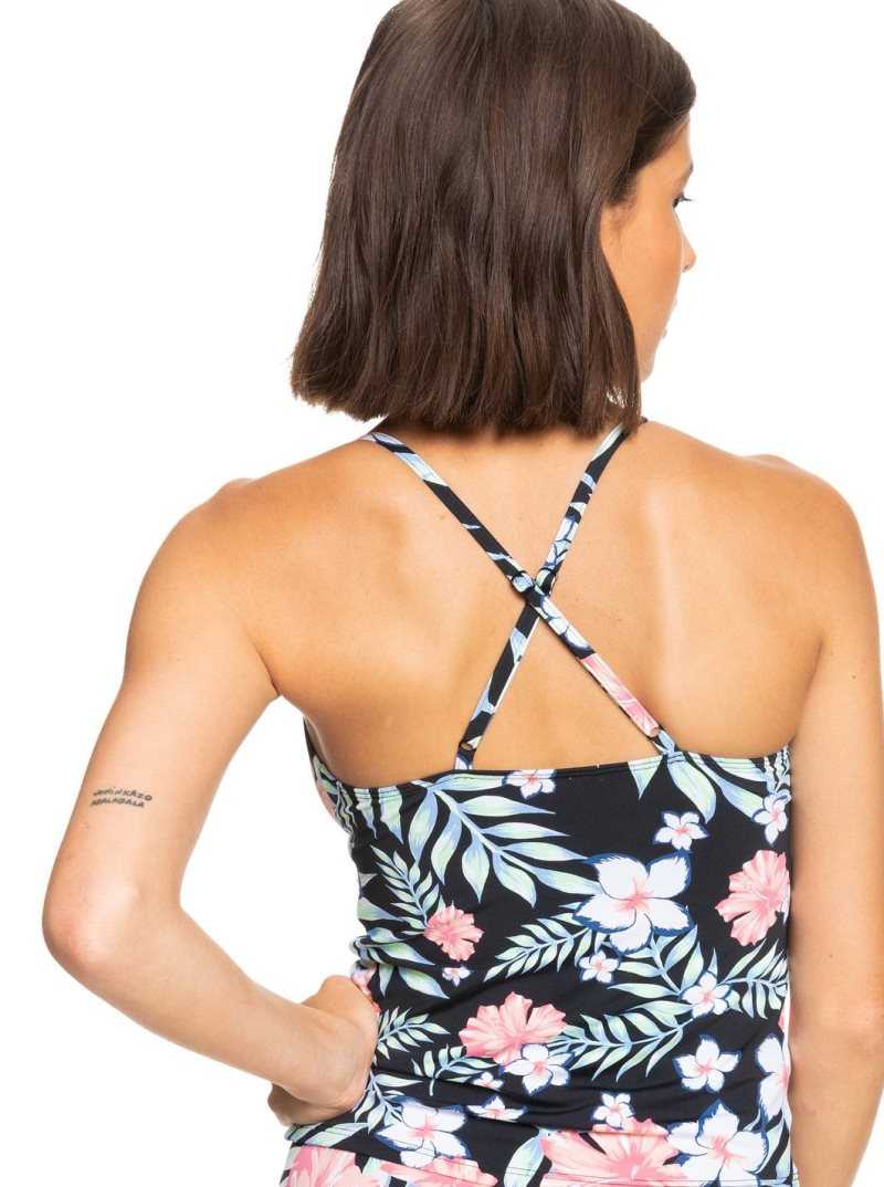 Roxy Printed Beach Classics Tankini Bikini Top Anthracite Easy Breezy S | TNPEX-1375