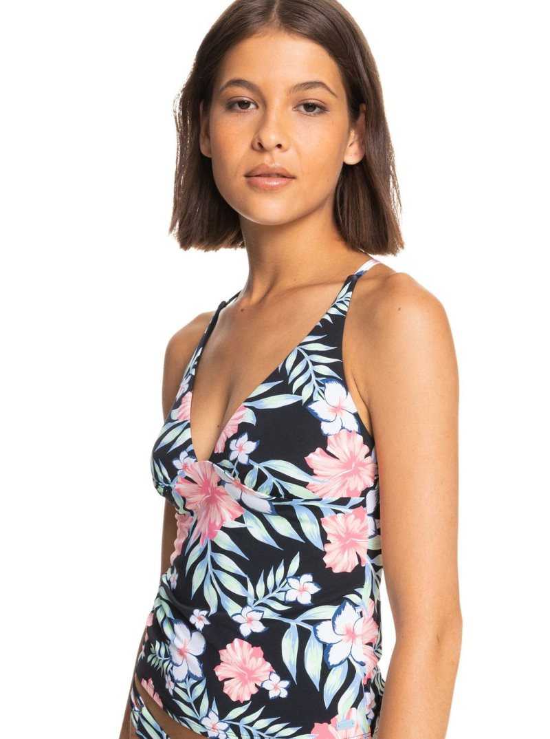 Roxy Printed Beach Classics Tankini Bikini Top Anthracite Easy Breezy S | TNPEX-1375