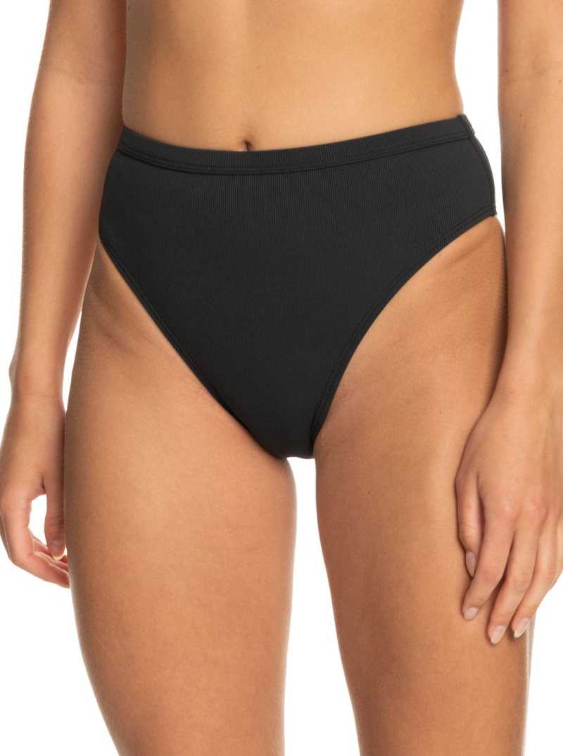 Roxy Pro The Backside Moderate Bikini Bottoms Anthracite | IFWGO-8421