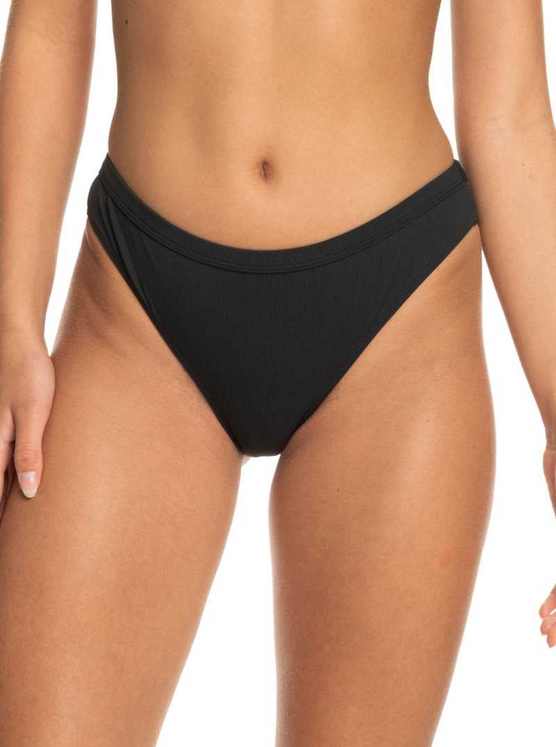 Roxy Pro The Snap Turn Cheeky Bikini Bottoms Anthracite | KSDZQ-8910