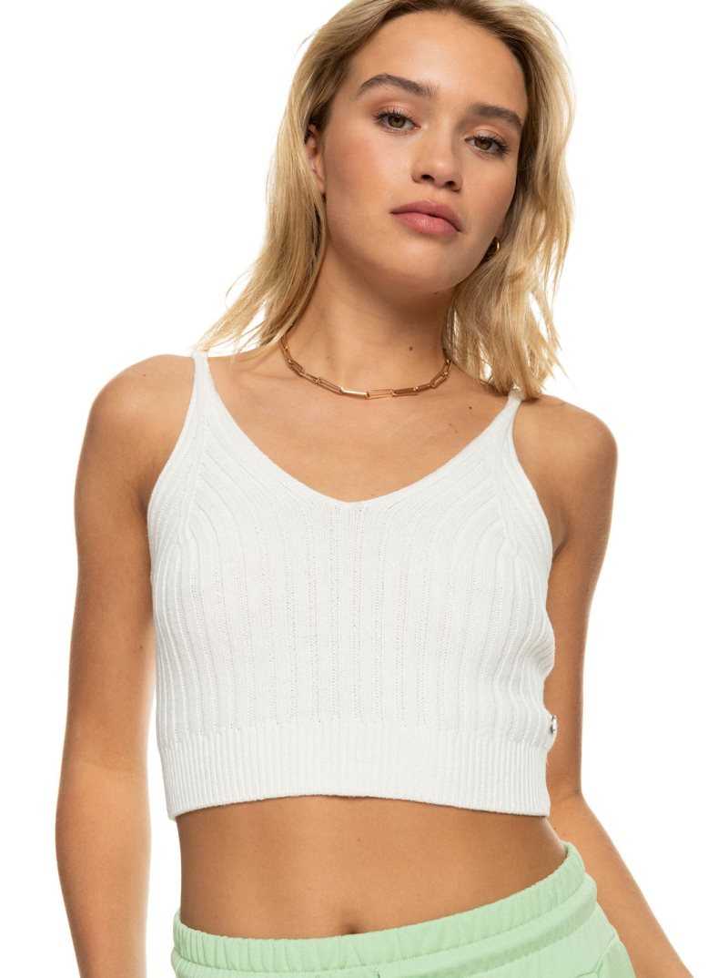 Roxy Promise Me Strappy Sweater Top Snow White | SBHEL-2938