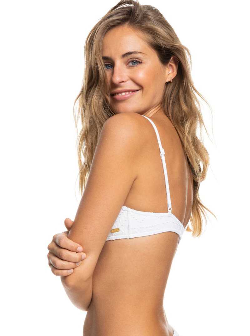 Roxy Quiet Beauty Bralette Bikini Top Bright White | EHOMY-7316