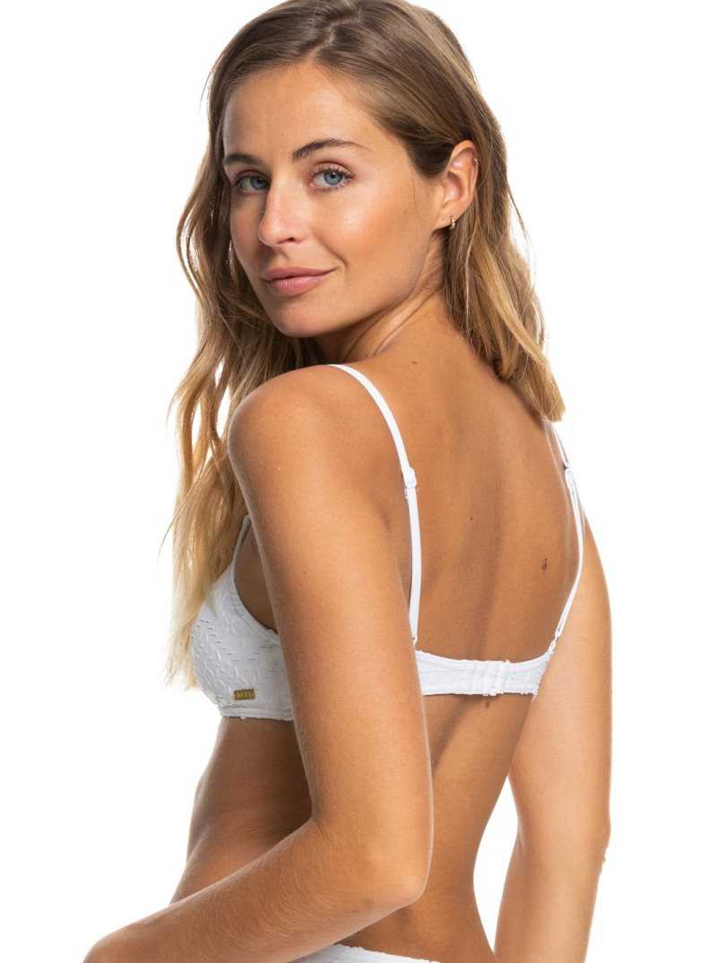 Roxy Quiet Beauty Bralette Bikini Top Bright White | EHOMY-7316