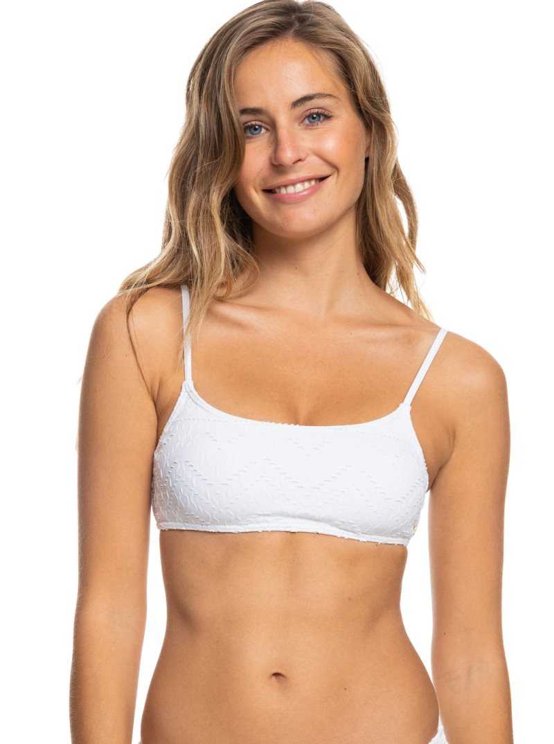 Roxy Quiet Beauty Bralette Bikini Top Bright White | EHOMY-7316