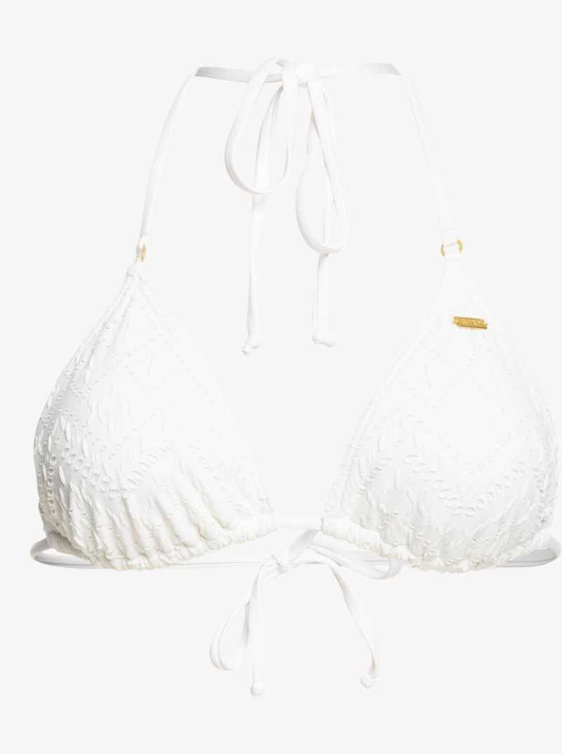 Roxy Quiet Beauty Triangle Bikini Top Bright White | NHZSK-9621