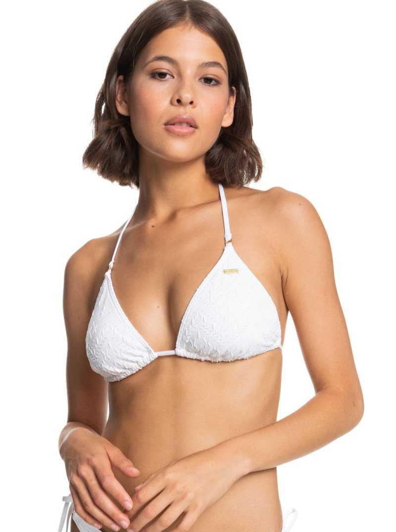 Roxy Quiet Beauty Triangle Bikini Top Bright White | NHZSK-9621