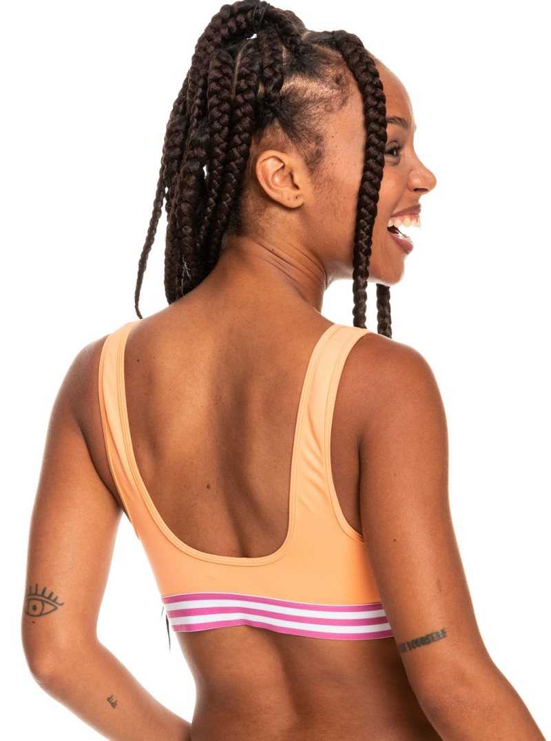 Roxy Rad Retro Elongated Triangle Bikini Top Cantaloupe | UBKEV-4379