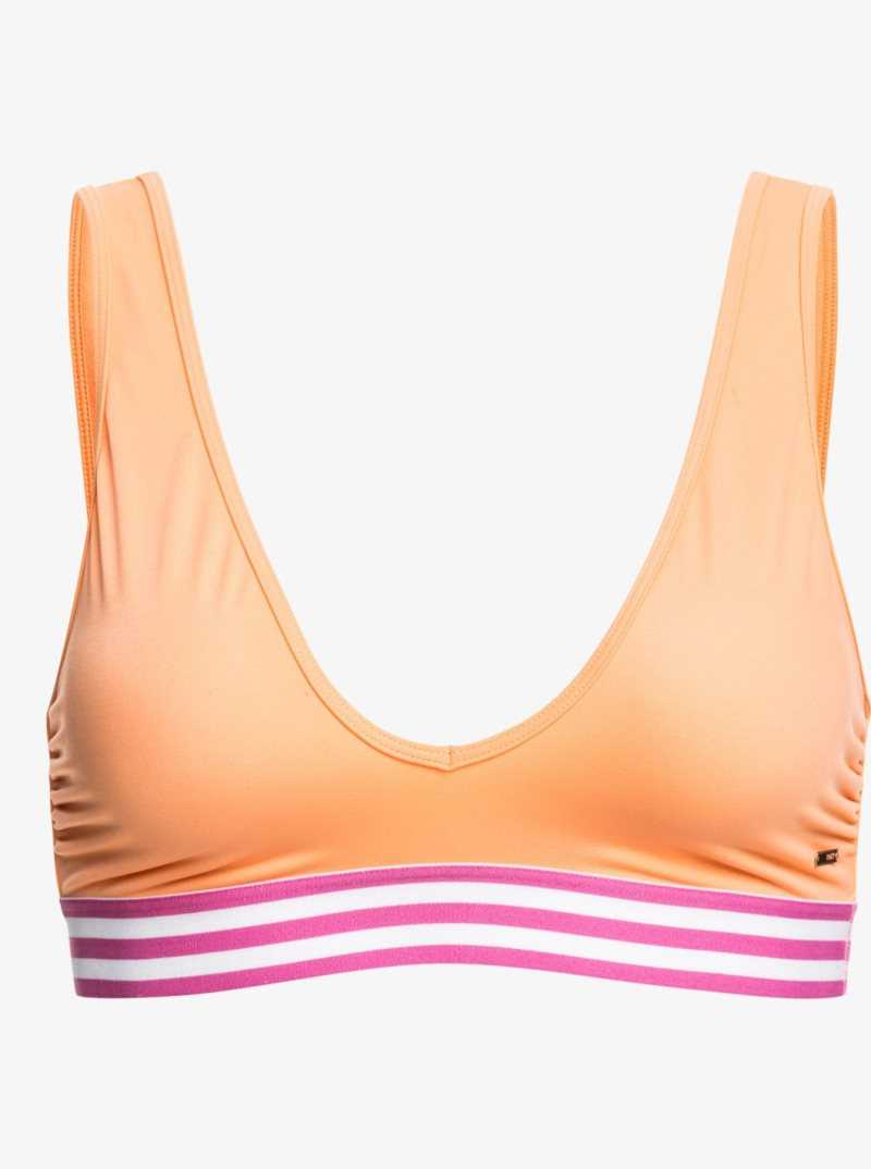 Roxy Rad Retro Elongated Triangle Bikini Top Cantaloupe | UBKEV-4379