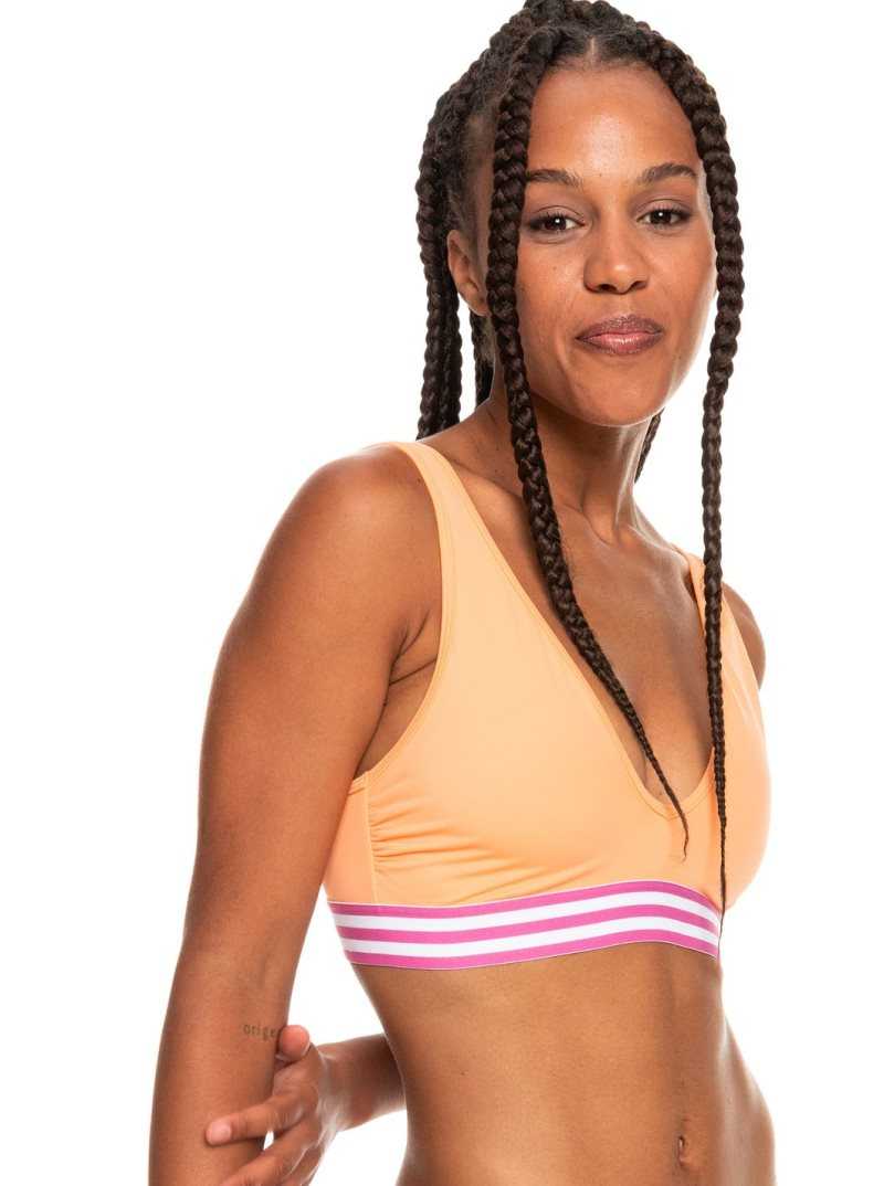 Roxy Rad Retro Elongated Triangle Bikini Top Cantaloupe | UBKEV-4379