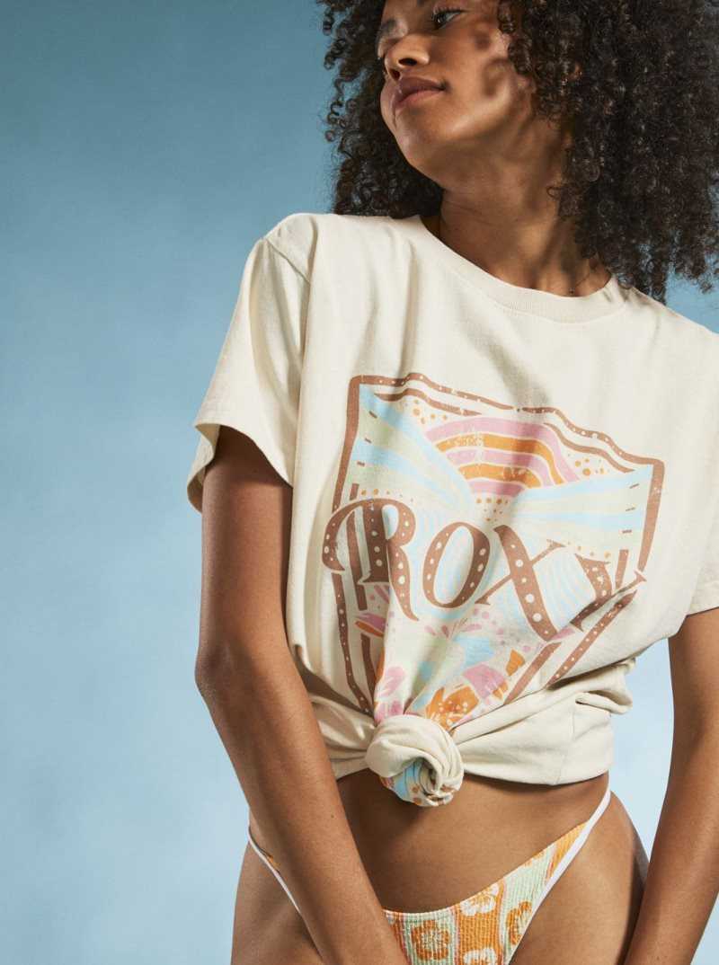 Roxy Rays Oversized T-Shirt Tapioca | SZNDM-9475