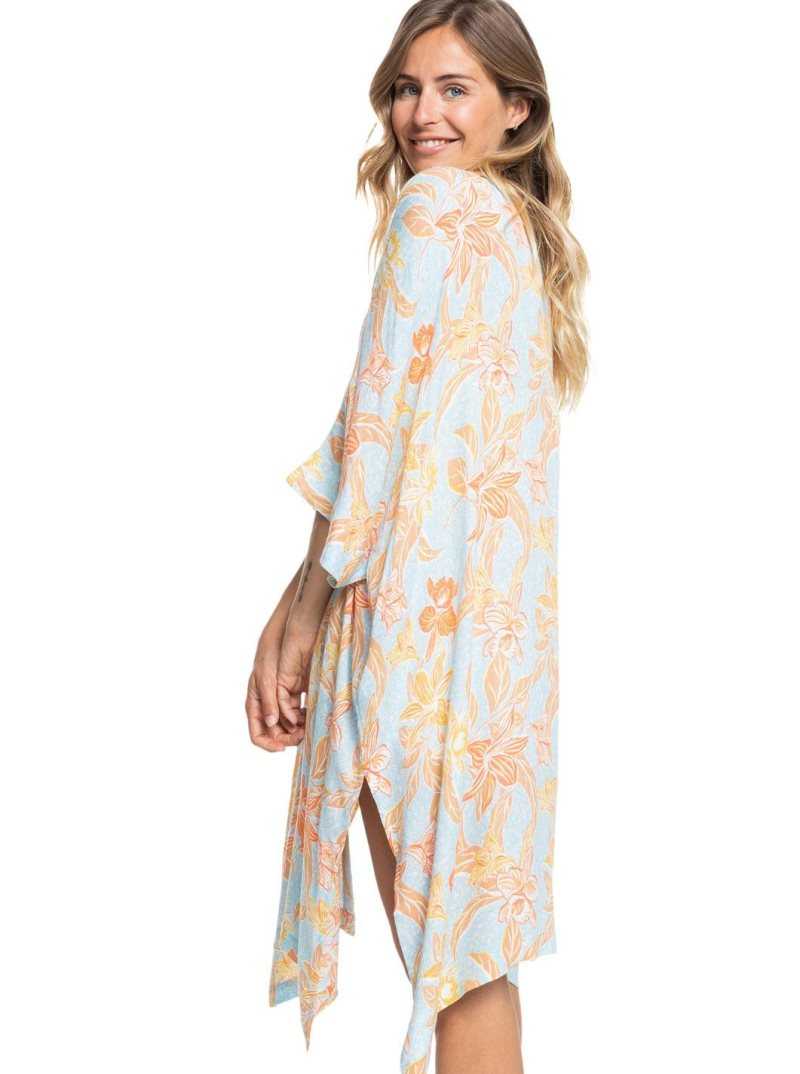 Roxy Rebel Sun Kimono Cool Blue Island Time | GOWDB-6173