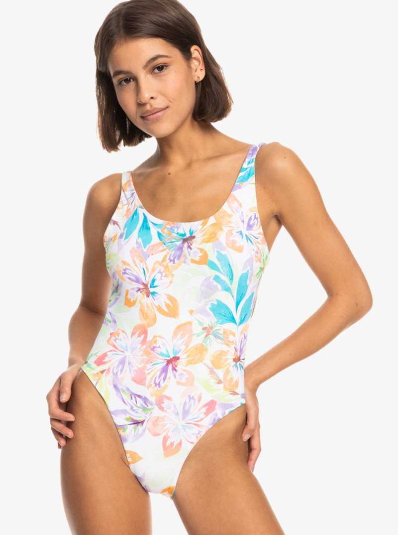 Roxy Retro Revo One Piece Swimsuit Snow White Pualani Combo | HSRFU-0478