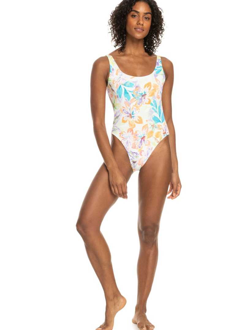 Roxy Retro Revo One Piece Swimsuit Snow White Pualani Combo | HSRFU-0478