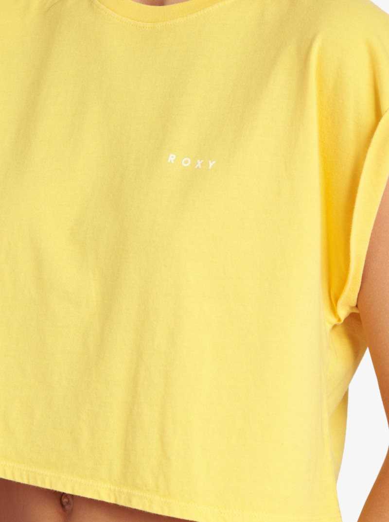 Roxy Retro Sunny Day Cropped Dolman T-Shirt Yolk Yellow | PIHVW-3685