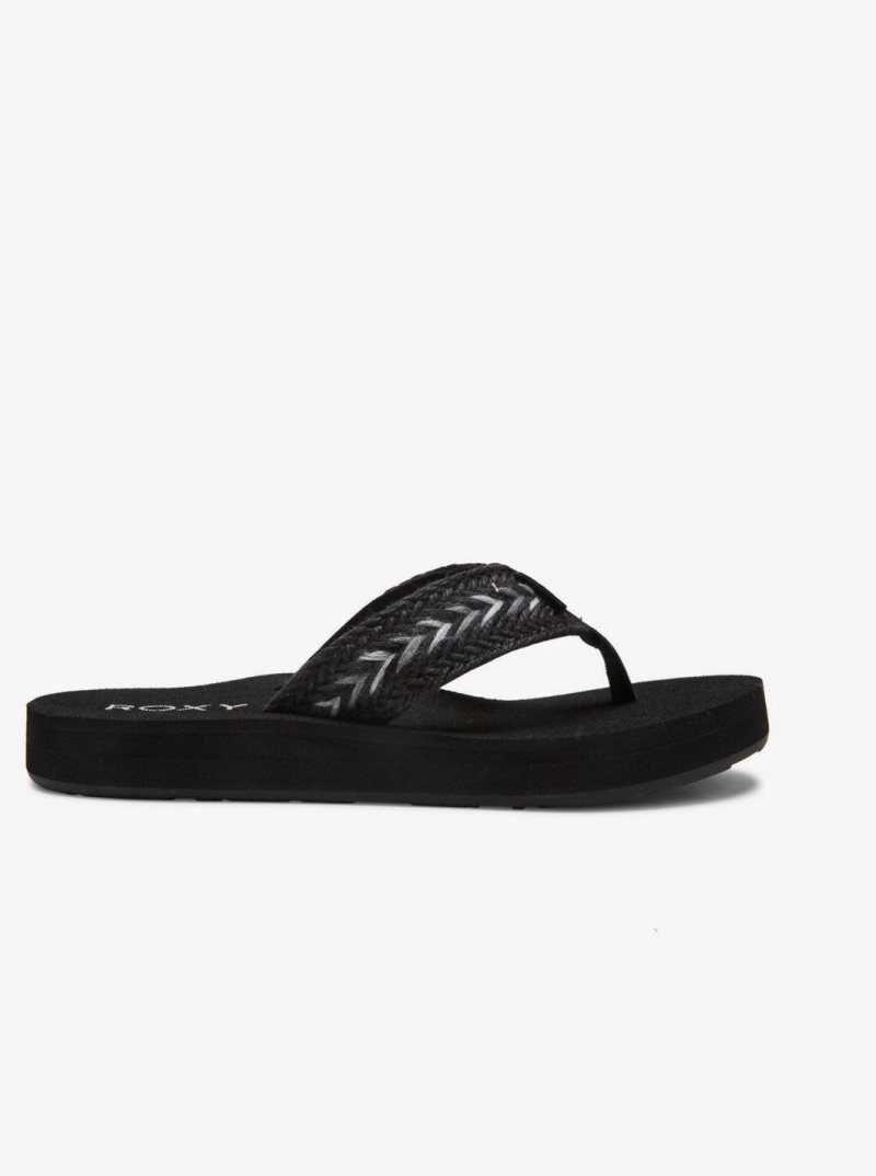 Roxy Rosarito Flip-Flops Black | EMQIS-6534