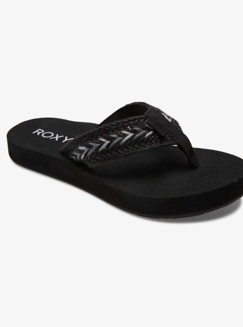 Roxy Rosarito Flip-Flops Black | EMQIS-6534