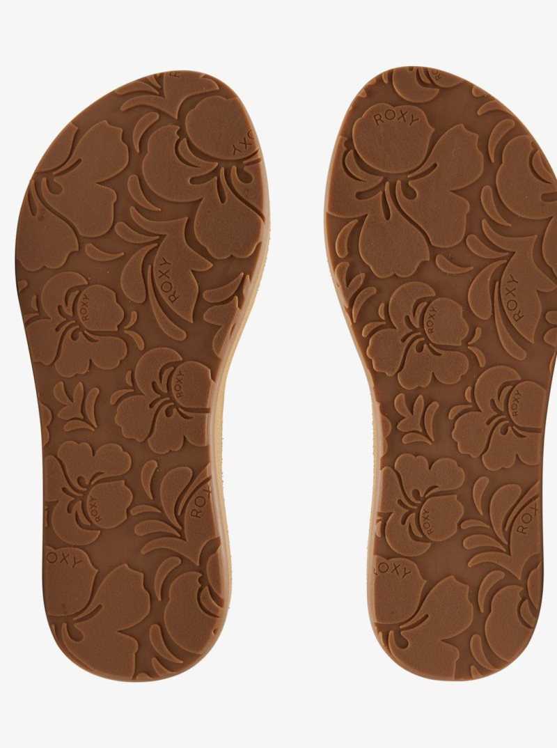 Roxy Rosarito Flip-Flops Tan | QRUOT-1836