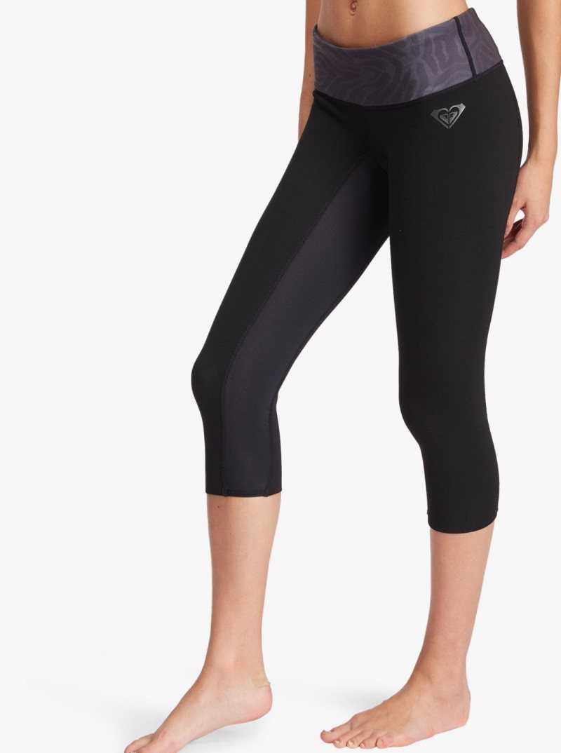 Roxy Salt Water Surf Leggings Jet/Black | BOHSN-0173