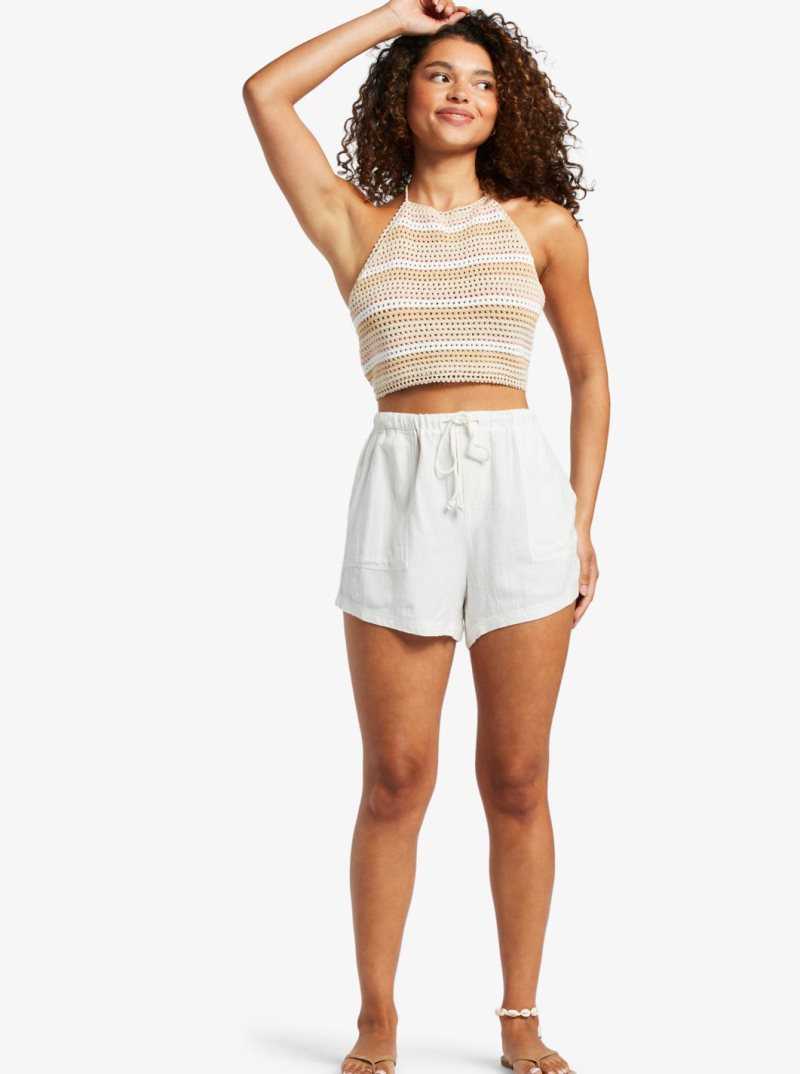 Roxy Sand And Sea Elastic Shorts Snow White | HKIPM-0451