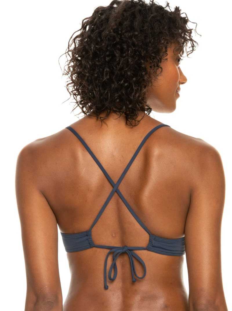 Roxy Sd Beach Classics Ba Athl Tri Separate Top Mood Indigo | RZVSI-3854