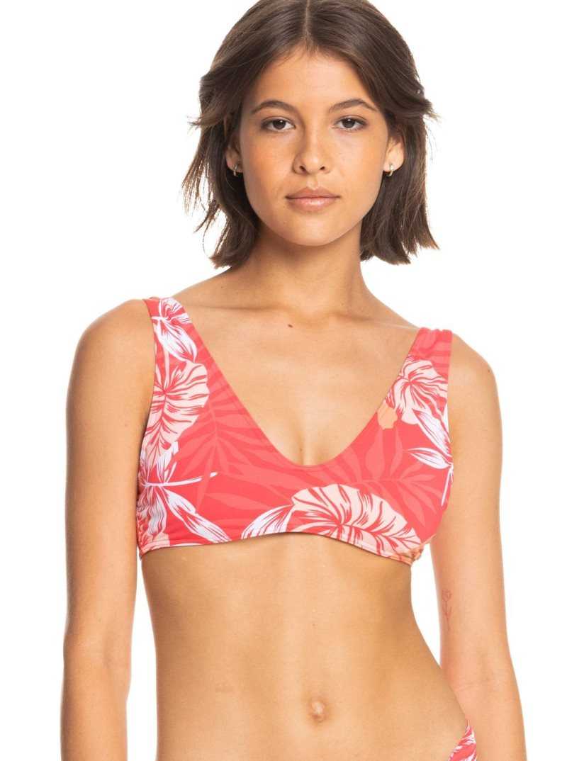 Roxy Seaside Tropics Bralette Bikini Top Hibiscus Seaside Tropics V1 S | LEONM-0193