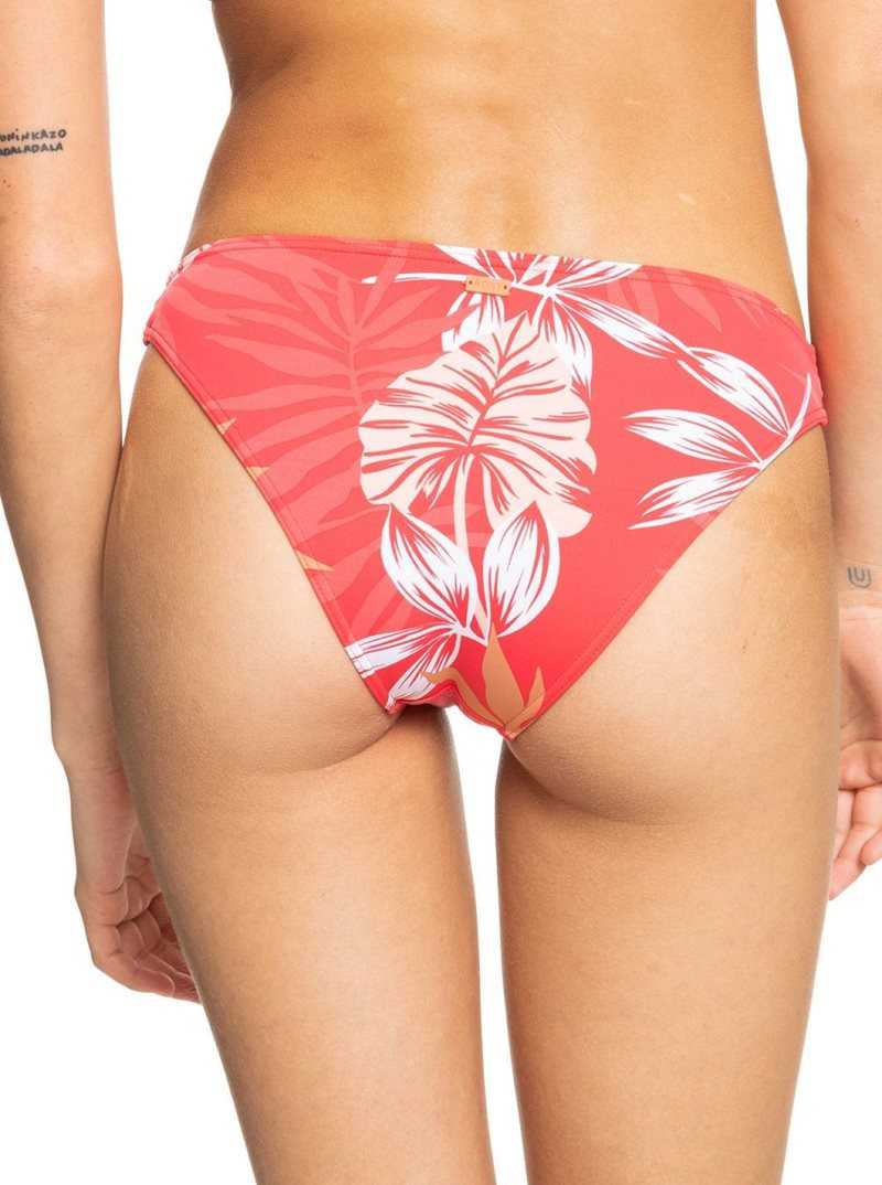 Roxy Seaside Tropics Mid-Waist Bikini Bottoms Hibiscus Seaside Tropics V1 S | QLBZA-5019